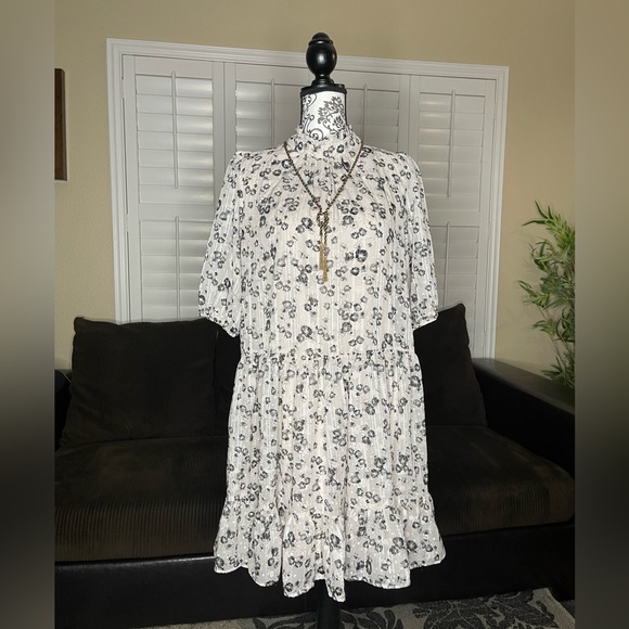 Maison Tara Puff 3/4 Sleeve Dress Size 14 - Picture 8 of 14